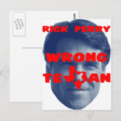 Rick Perry – 間違ったテキサン ポストカード (正面/裏面)