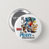Rick Perry 2012年 缶バッジ (正面&裏面)