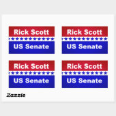 Rick Scott 2018政治人気がある的ステッカー 長方形シール (シート)