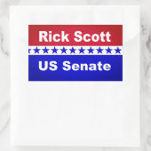 Rick Scott 2018政治人気がある的ステッカー 長方形シール (バッグ)