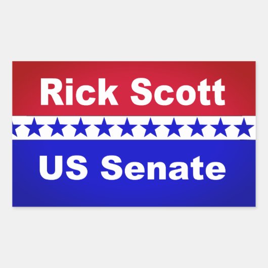 Rick Scott 2018政治人気がある的ステッカー 長方形シール (正面)