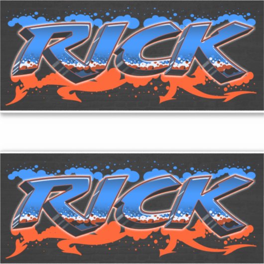 Rick Vorname Name Graffiti Aufkleber Sticker シール (正面)