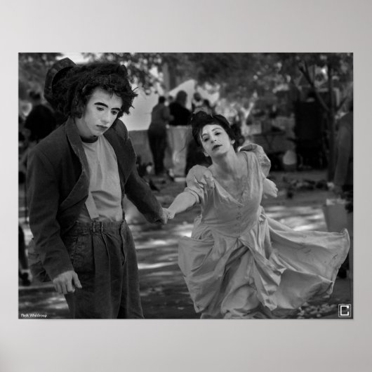 Rick Waldroupの「Mimes in the Plaza」ポスター ポスター (正面)