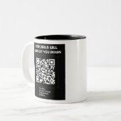 Rickroll QR code ツートーンマグカップ (正面左)