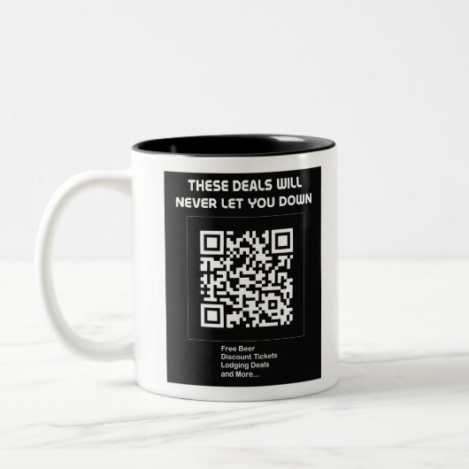 Rickroll QR code ツートーンマグカップ (左)