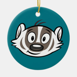 Rickyのアライグマ のブーマーのアナグマの顔 セラミックオーナメント