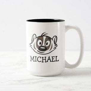 Rickyのアライグマ のブーマーのアナグマの顔 ツートーンマグカップ