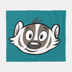 Rickyのアライグマ のブーマーのアナグマの顔 フリースブランケット