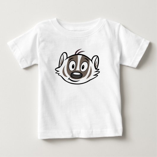 Rickyのアライグマ|のブーマーのアナグマの顔 ベビーTシャツ (正面)