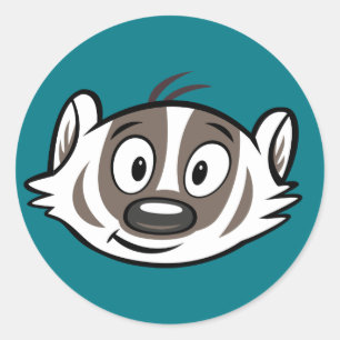 Rickyのアライグマ のブーマーのアナグマの顔 ラウンドシール
