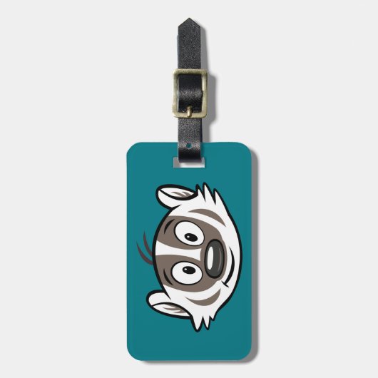 Rickyのアライグマ|のブーマーのアナグマの顔 ラゲッジタグ (正面縦)