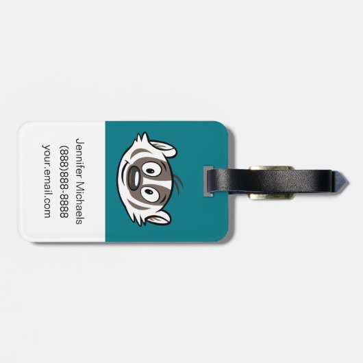 Rickyのアライグマ|のブーマーのアナグマの顔 ラゲッジタグ (裏面横)