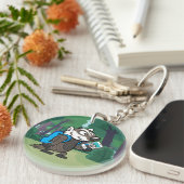 Rickyのアライグマ|のブーマーのアナグマSelfie キーホルダー (正面右)