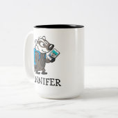 Rickyのアライグマ|のブーマーのアナグマSelfie ツートーンマグカップ (正面左)