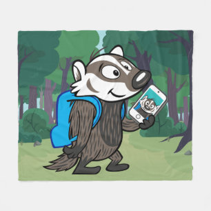 Rickyのアライグマ のブーマーのアナグマSelfie フリースブランケット
