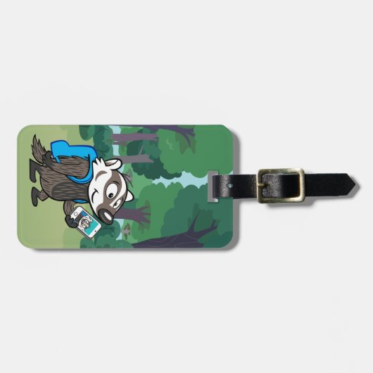 Rickyのアライグマ|のブーマーのアナグマSelfie ラゲッジタグ (正面横)