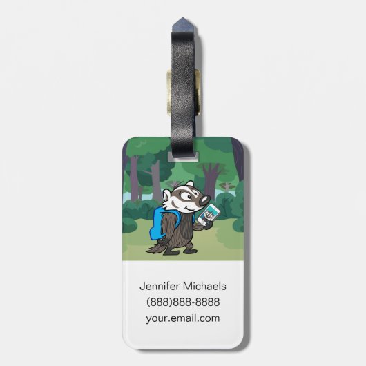 Rickyのアライグマ|のブーマーのアナグマSelfie ラゲッジタグ (裏面縦)