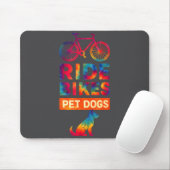 Ride Bikes Pet Dogs Bicycle Cycling Biking Dog Lov マウスパッド (マウス)