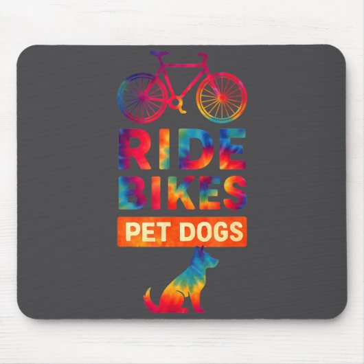 Ride Bikes Pet Dogs Bicycle Cycling Biking Dog Lov マウスパッド (正面)