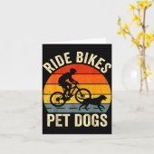 Ride bikes pet dogs funny saying for cycling and カード (黄色い花)