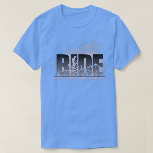 Ride Eat Sleep MTB Repeat Mountain Biking1300 Tシャツ (デザイン正面)