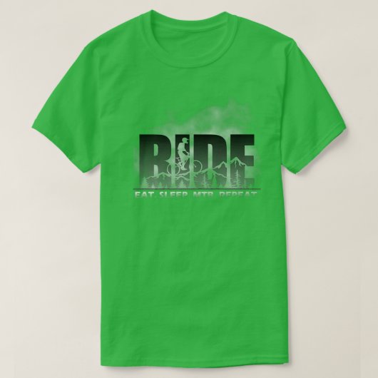 Ride Eat Sleep MTB Repeat Mountain Biking  979 Tシャツ (デザイン正面)