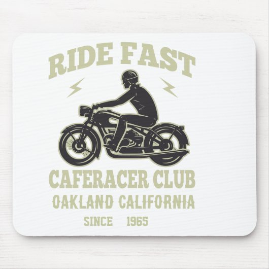 Ride Fast Cafe Racer Club Custom マウスパッド (正面)