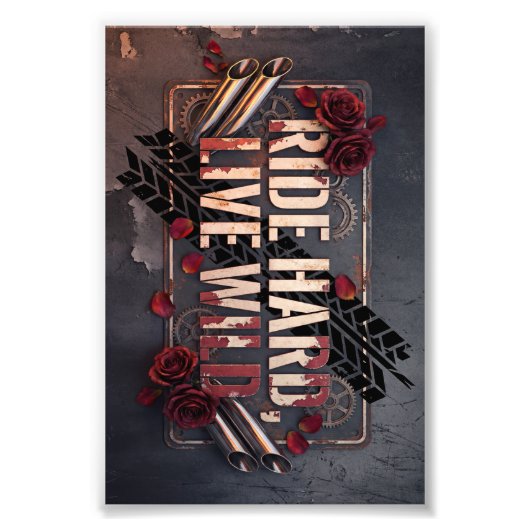 ride hard live wild フォトプリント            (正面)