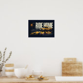 Ride Home Retro Taxi Night Drive 18x12 ポスター | Ni (キッチン)