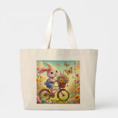 Ride Into Joy - Bunny Bicle ラージトートバッグ (裏面)