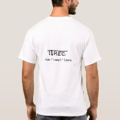 Ride*Laugh*Learnの背部が付いている公式ITRECのティー Tシャツ (裏面)