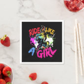 Ride Lke A Girl BMX Biker Gift Idea スタンダードカクテルナプキン (インサイチュ)