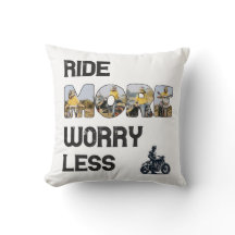 Ride More Worry Less Biker Quote with Custom Photo