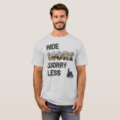 Ride More Worry Less Biker Quote with Custom Photo Tシャツ (正面フル)