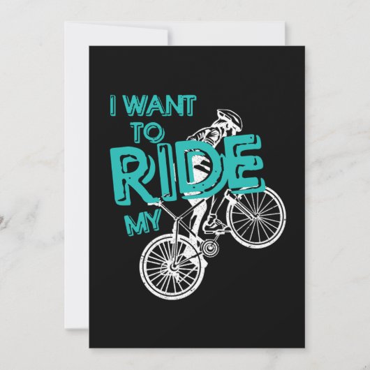 Ride My Bike Biking Cycling Cyclist Bicycle Gift 招待状 (正面)