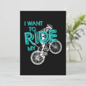 Ride My Bike Biking Cycling Cyclist Bicycle Gift 招待状 (スタンド正面)