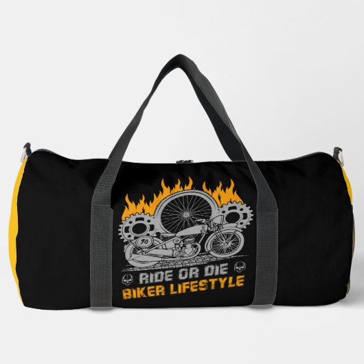 Ride Or Die Biker Lifestyle ダッフルバッグ (正面)