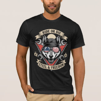Ride or Die Biker Wolf T-Shirt  Tシャツ