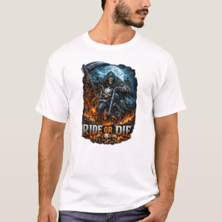 Ride or Die – Grim Reaper Biker Inferno Tシャツ