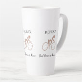 Ride Relax Repeat Cycling Dad, Fathers Day Gift カフェラテマグ (右アングル)