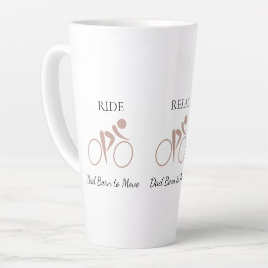 Ride Relax Repeat Cycling Dad, Fathers Day Gift カフェラテマグ (左アングル)