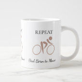 Ride Relax Repeat Cycling Dad, Fathers Day Gift ジャンボコーヒーマグカップ (右)