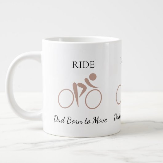 Ride Relax Repeat Cycling Dad, Fathers Day Gift ジャンボコーヒーマグカップ (左)