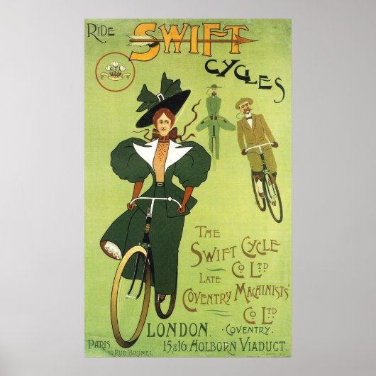 Ride Swift Cyclesヴィンテージポスター ポスター (正面)
