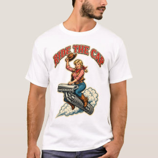 Ride the Cap – Vintage Cowgirl Wet Shaving Tシャツ