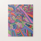 「Ride the Groovy Rainbow」抽象芸術・アート ジグソーパズル (縦)