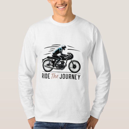 Ride the Journey - Bike スタイリッシュ Logoデザイン Tシャツ (正面)