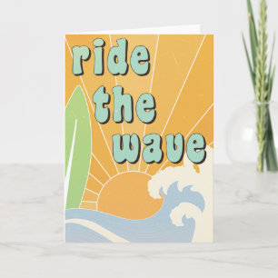 Ride The Wave 励ましのサーフィンテーマのポジティブさ カード