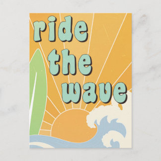 Ride The Wave 励ましのサーフィンテーマのポジティブさ ポストカード