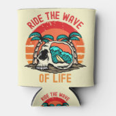 Ride the Wave of Life Surfing  | Motivational Sea 缶クーラー (正面)